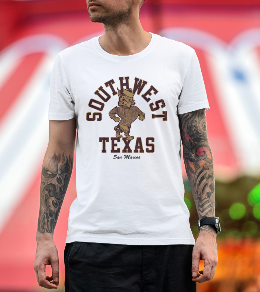 Southwest Texas San Marcos Bobcats Vintage Mascot T-Shirt