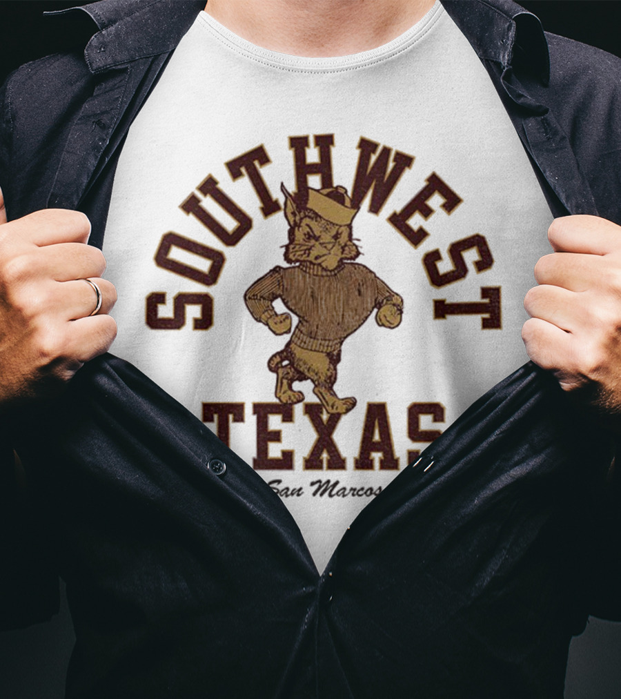 Southwest Texas San Marcos Bobcats Vintage Mascot T-Shirt