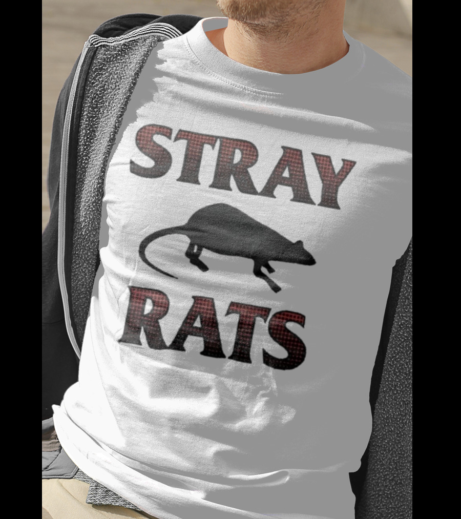 Stray Rats Rodenticide Halftone Dark Rat Silhouette T-Shirt