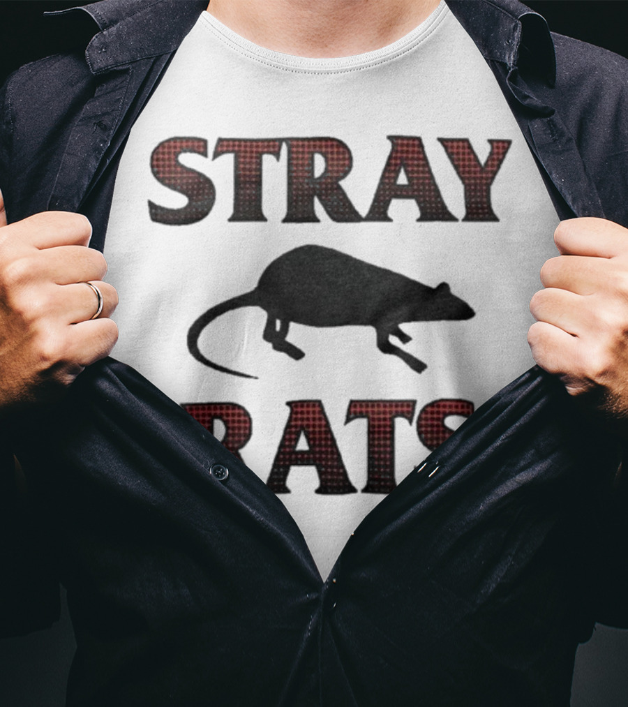 Stray Rats Rodenticide Halftone Dark Rat Silhouette T-Shirt