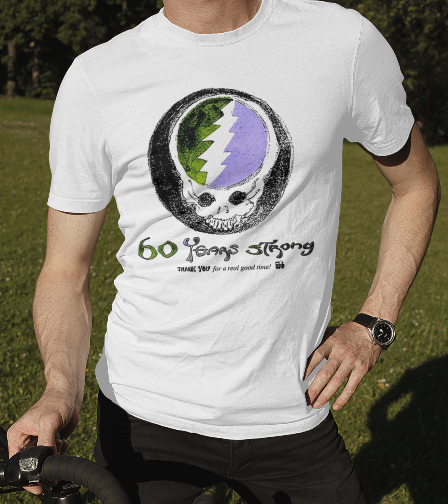 60 Years Strong Thank You For A Real Good Time Skull Halloween Sketch T-Shirt