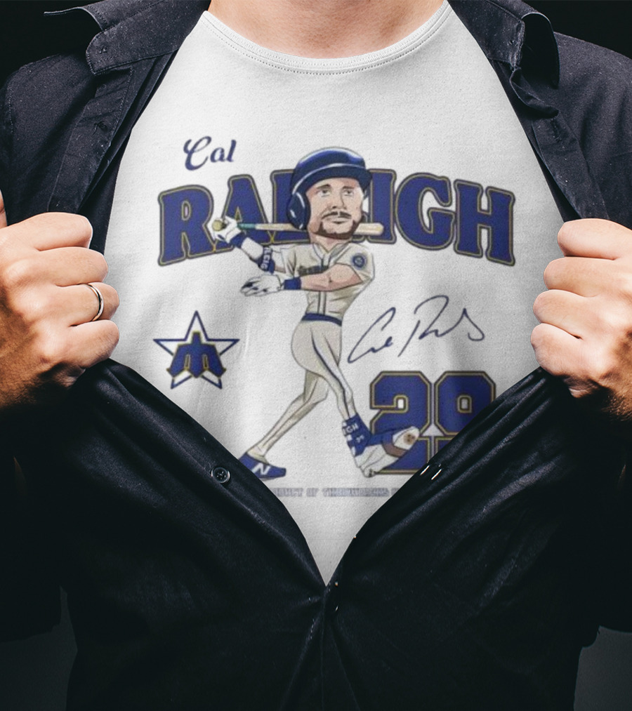 Cal Raleigh Seattle Mariners MVP Throwbacks Northwest Signature 2025 29 T-Shirt