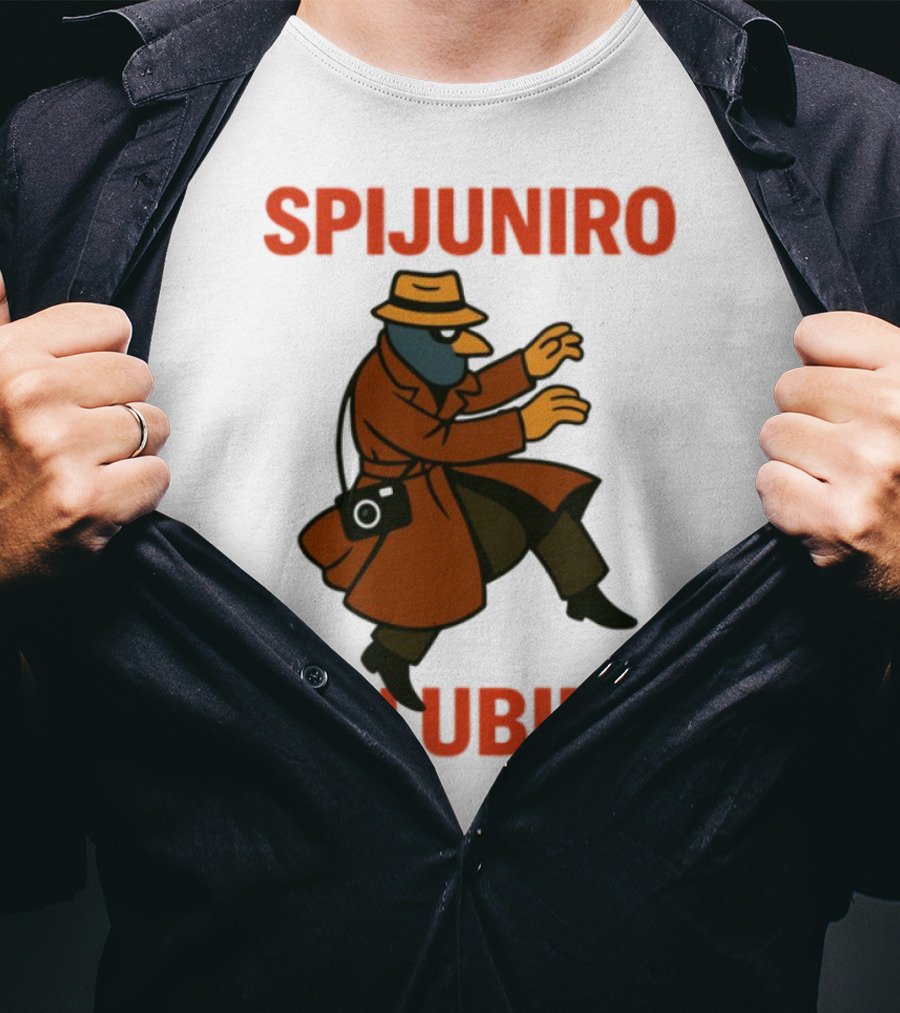 Spijuniro Golubiro Spy Pigeon In Trench Coat And Hat Retro Style T-Shirt