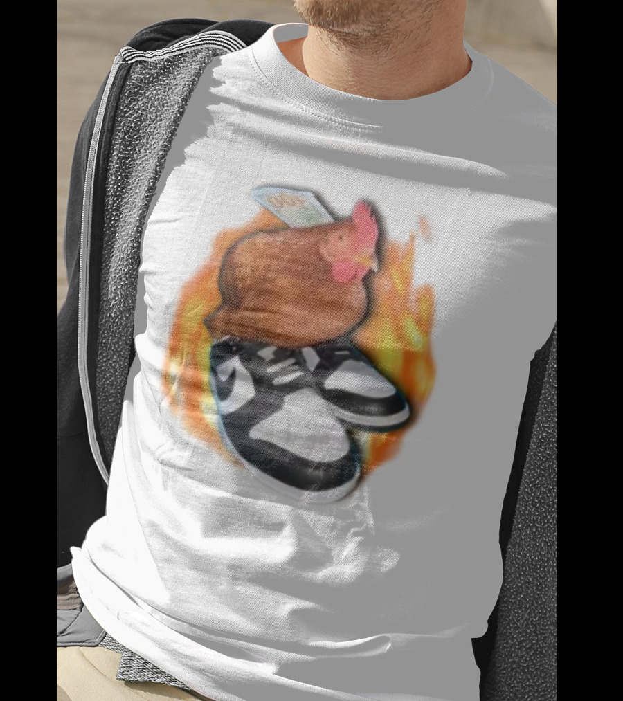 Cringeytees Swag Chicken Money Sneakers Flame Comedic Fashion T-Shirt