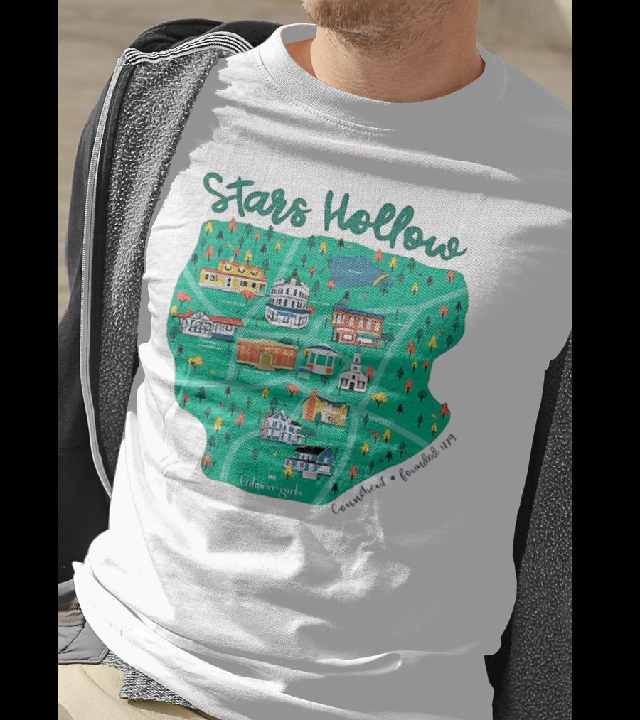Stars Hollow Map Gilmore Girls Town Landmarks T-Shirt