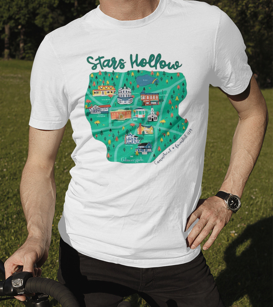Stars Hollow Map Gilmore Girls Town Landmarks T-Shirt