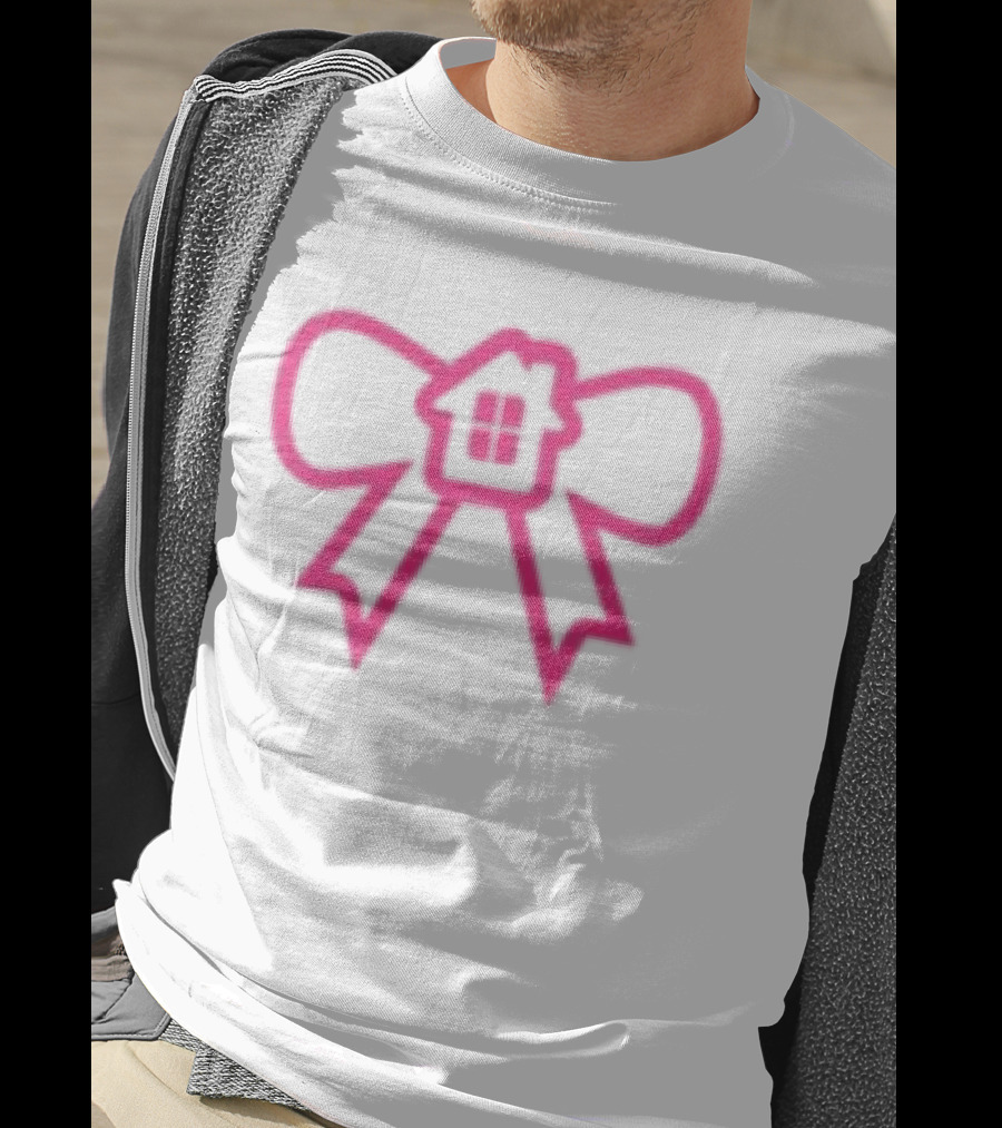 Glowhouse White Pink Bow Ribbon T-Shirt