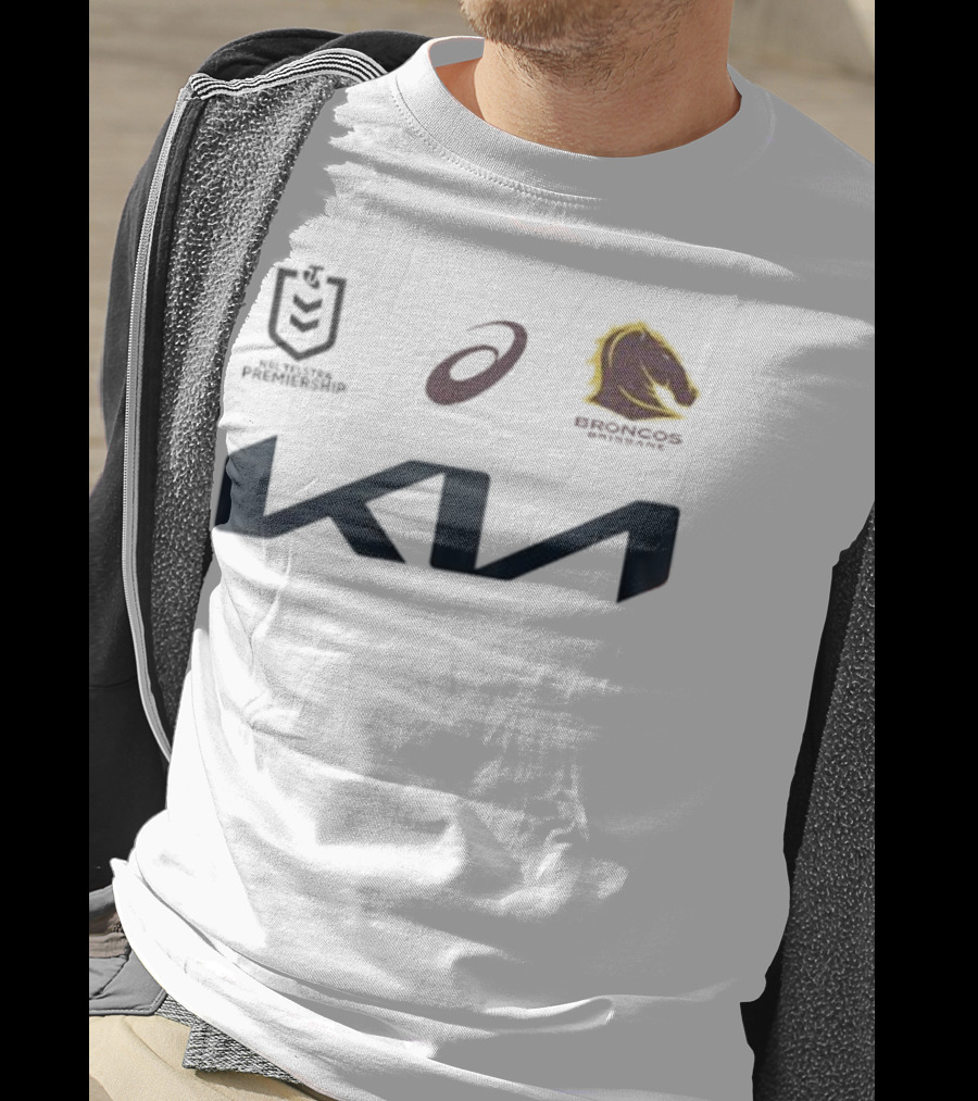 Kia Brisbane Broncos 2025 NRL Away Jersey Asics National Rugby League T-Shirt