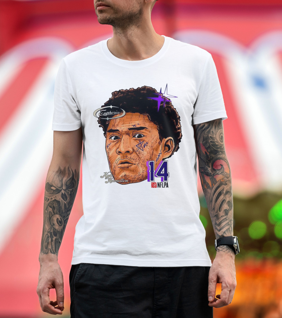 Kyle Hamilton Baltimore Ravens Euphoria Number 14 Ravens Star T-Shirt