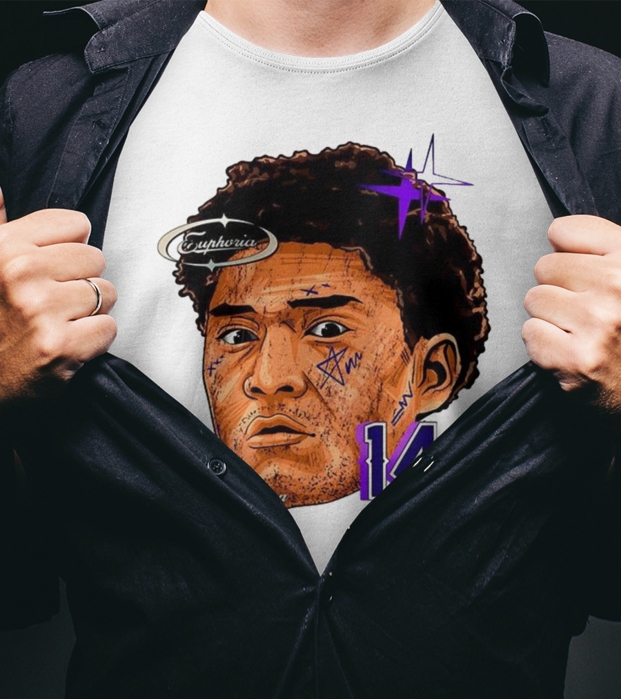 Kyle Hamilton Baltimore Ravens Euphoria Number 14 Ravens Star T-Shirt