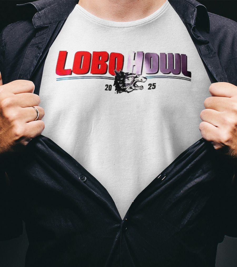 Lobo Howl 2025 Wolf Head Logo Red Purple T-Shirt