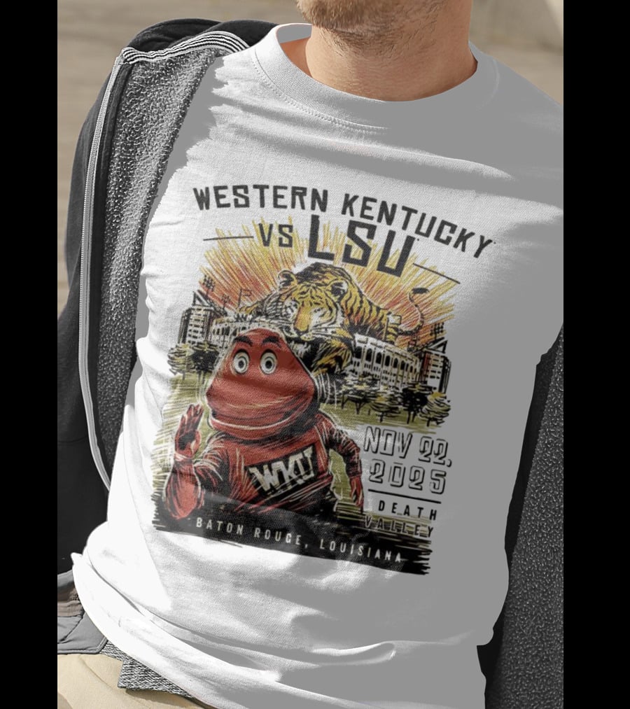 Western Kentucky Vs LSU November 2025 Tiger Mascot Baton Rouge Louisiana Stadium T-Shirt