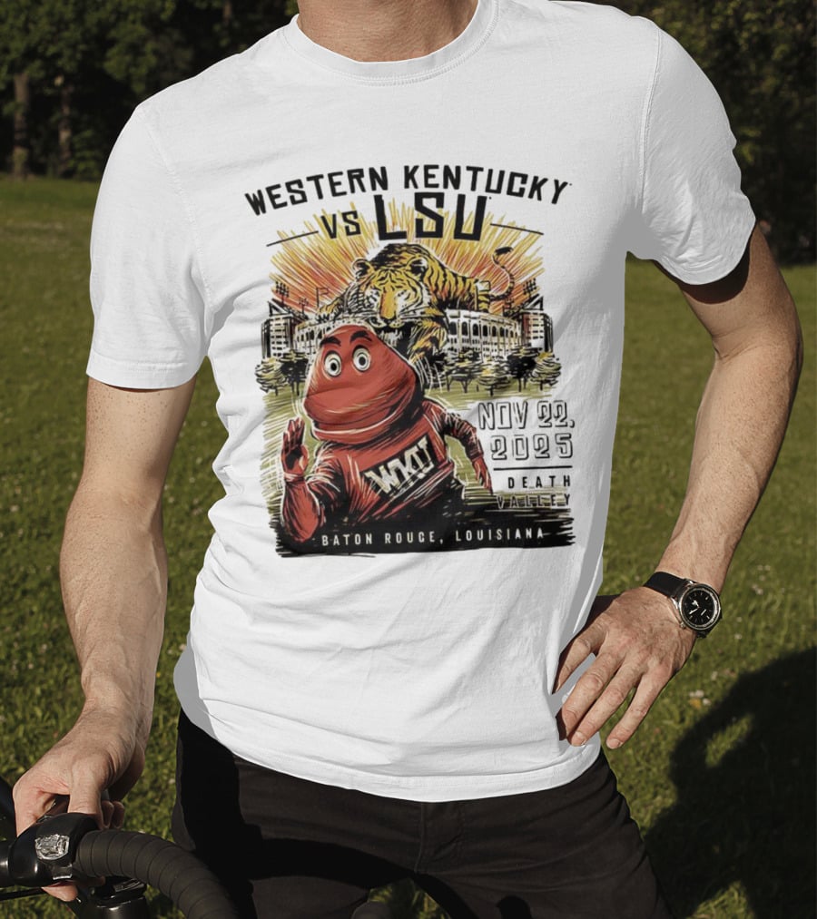 Western Kentucky Vs LSU November 2025 Tiger Mascot Baton Rouge Louisiana Stadium T-Shirt