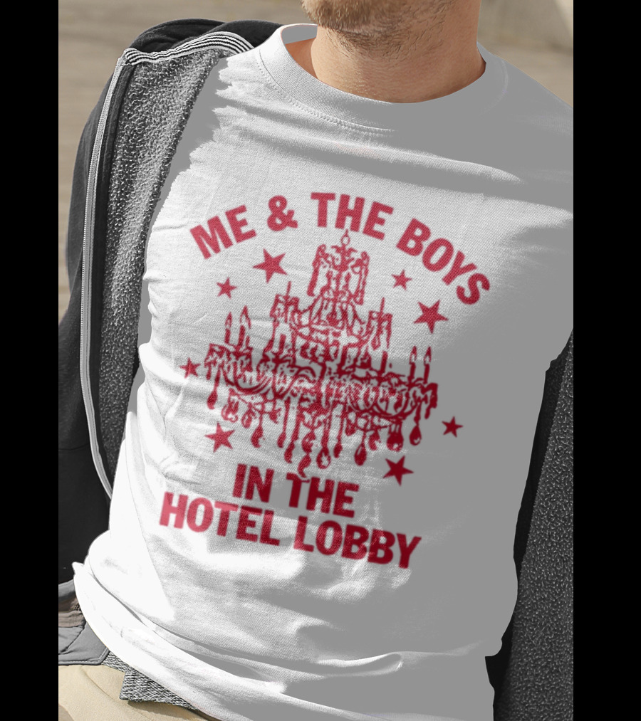 Me & The Boys In The Hotel Lobby Chandelier And Stars T-Shirt