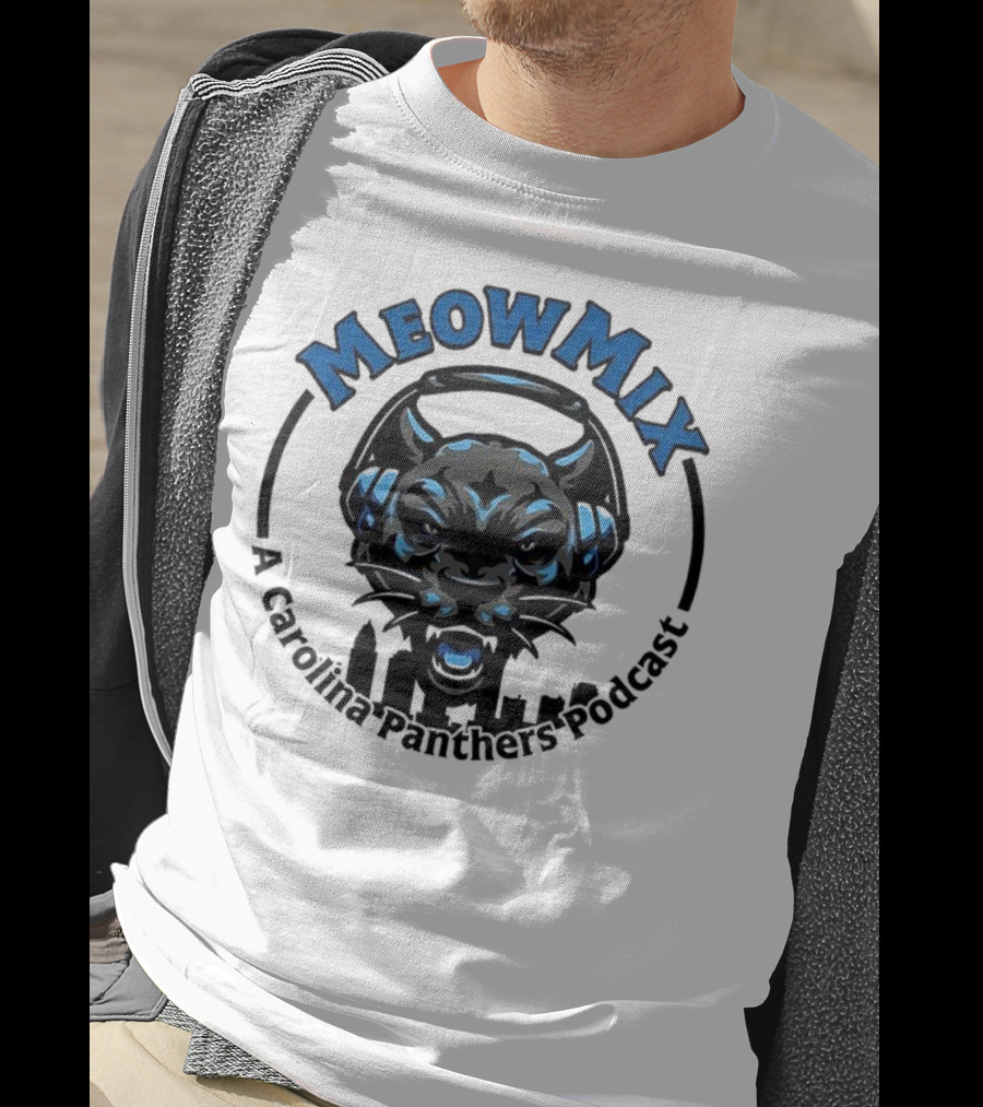 Meow MIX Carolina Panthers Podcast Panther Headphone Art T-Shirt