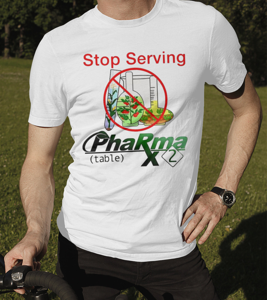 Stop Serving Pharma Table X 2 Chemistry Beakers No Symbol T-Shirt