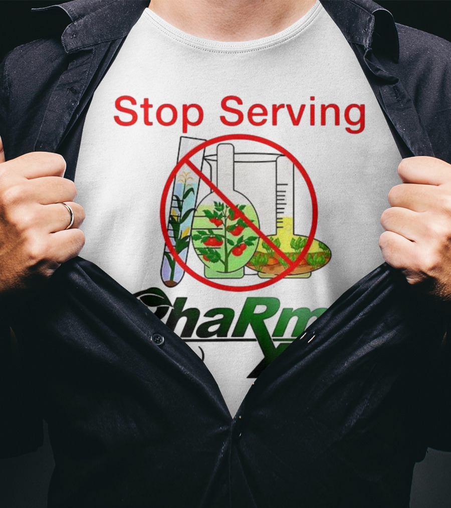 Stop Serving Pharma Table X 2 Chemistry Beakers No Symbol T-Shirt