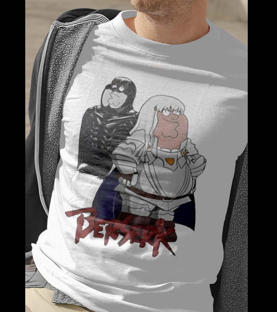 Peter Griffin Family Guy Berserk Crossover Meme Griffith Armor Guts Cosplay T-Shirt
