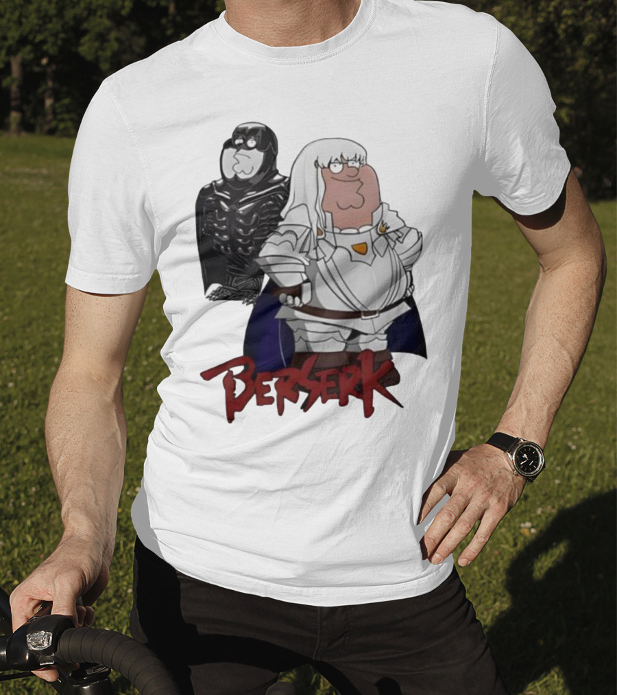 Peter Griffin Family Guy Berserk Crossover Meme Griffith Armor Guts Cosplay T-Shirt