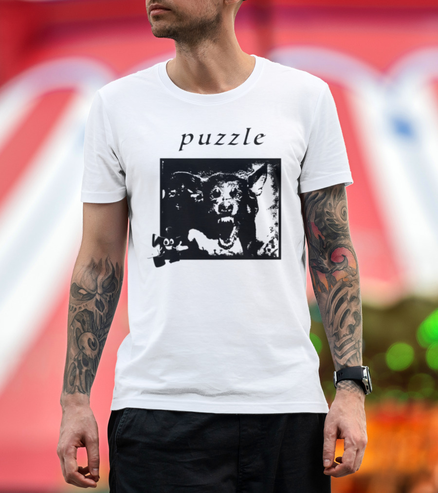 Puzzle Damage Dog With Missing Pieces T-Shirt
