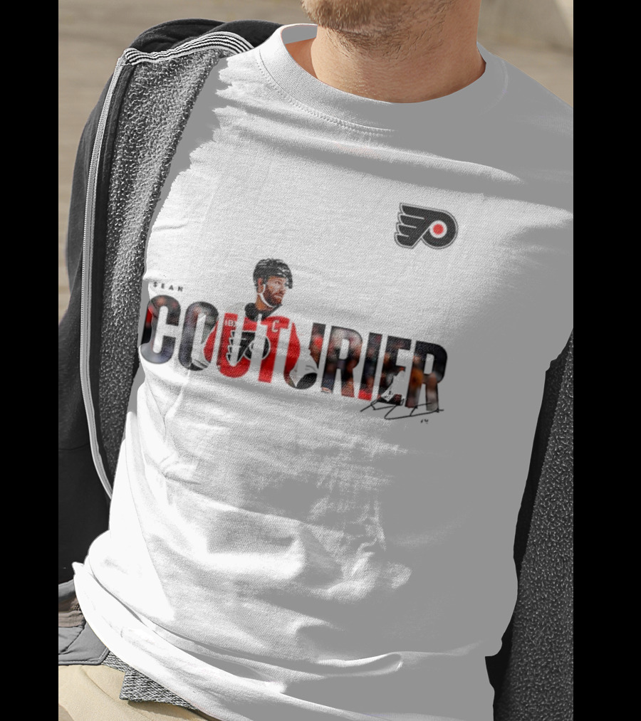 Sean Couturier Philadelphia Flyers Signature NHL C Captain T-Shirt