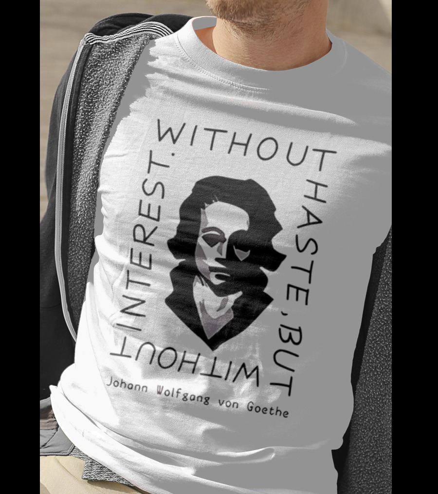 Without Haste But Without Interest Minimalist Portrait T-Shirt