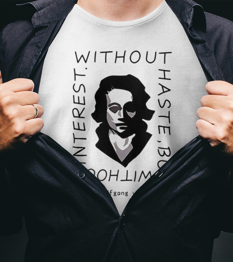 Without Haste But Without Interest Minimalist Portrait T-Shirt