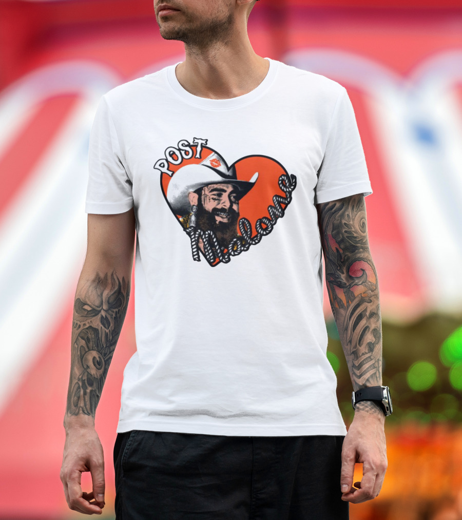 Big Ass Stadium Tour Post Malone Heart Cowboy Design T-Shirt
