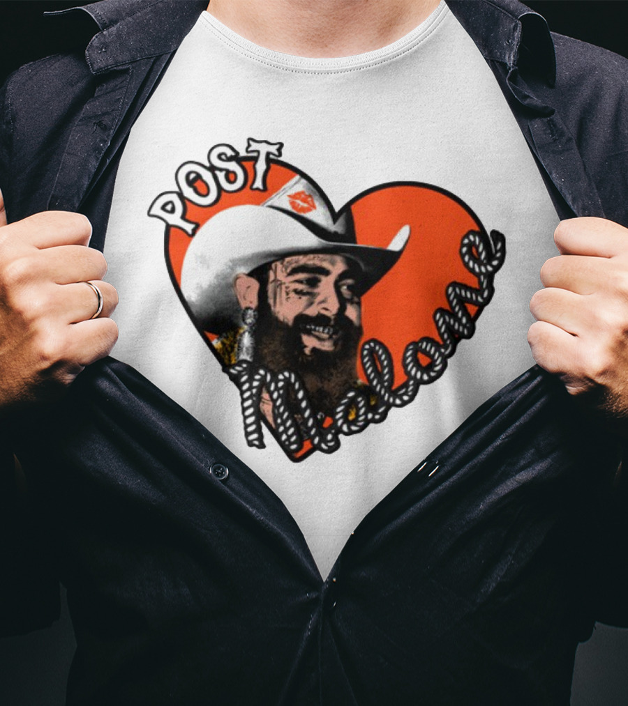 Big Ass Stadium Tour Post Malone Heart Cowboy Design T-Shirt