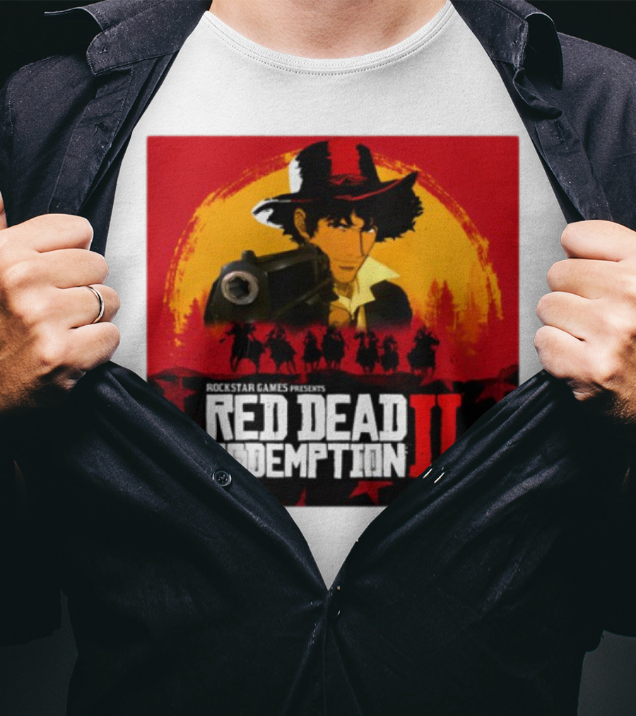 Rockstar Games Red Dead Redemption II Goofyahhtees Spike Rd2 Cowboy Gunman T-Shirt