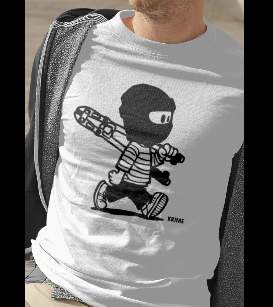Krime_1 Calvin Streetwear Retro Car Graphic Style T-Shirt