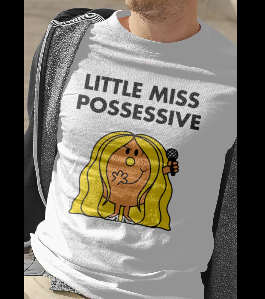 Little Miss Possessive Character With Long Hair Holding Microphone T-Shirt