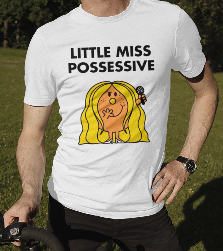 Little Miss Possessive Character With Long Hair Holding Microphone T-Shirt