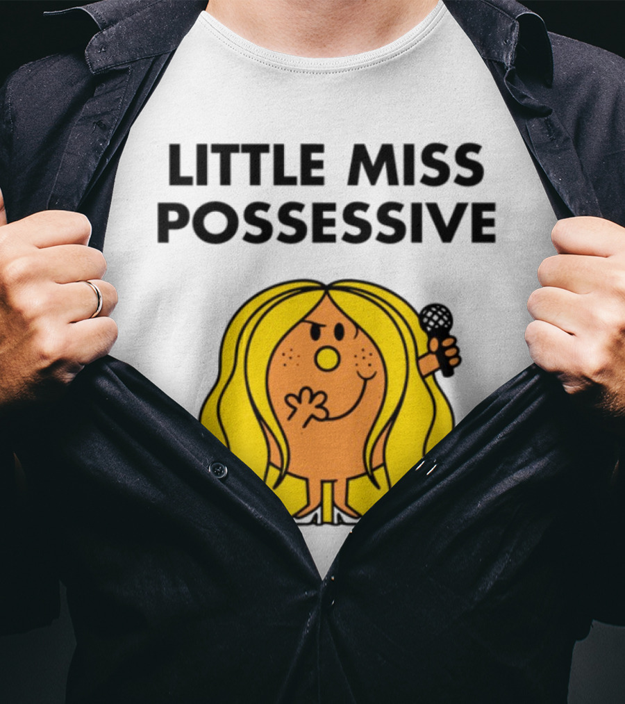 Little Miss Possessive Character With Long Hair Holding Microphone T-Shirt
