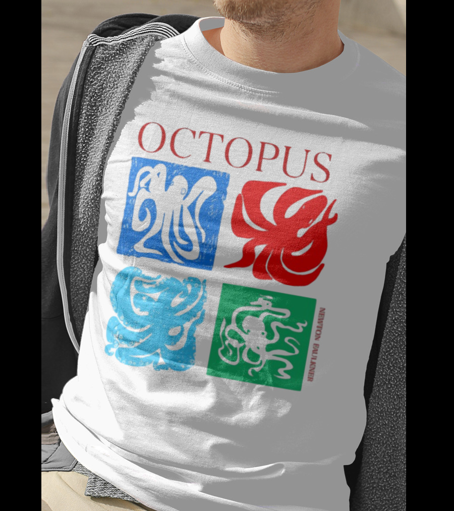 NewtonFaulkner Octopus Colorful Pop Art Quartet T-Shirt