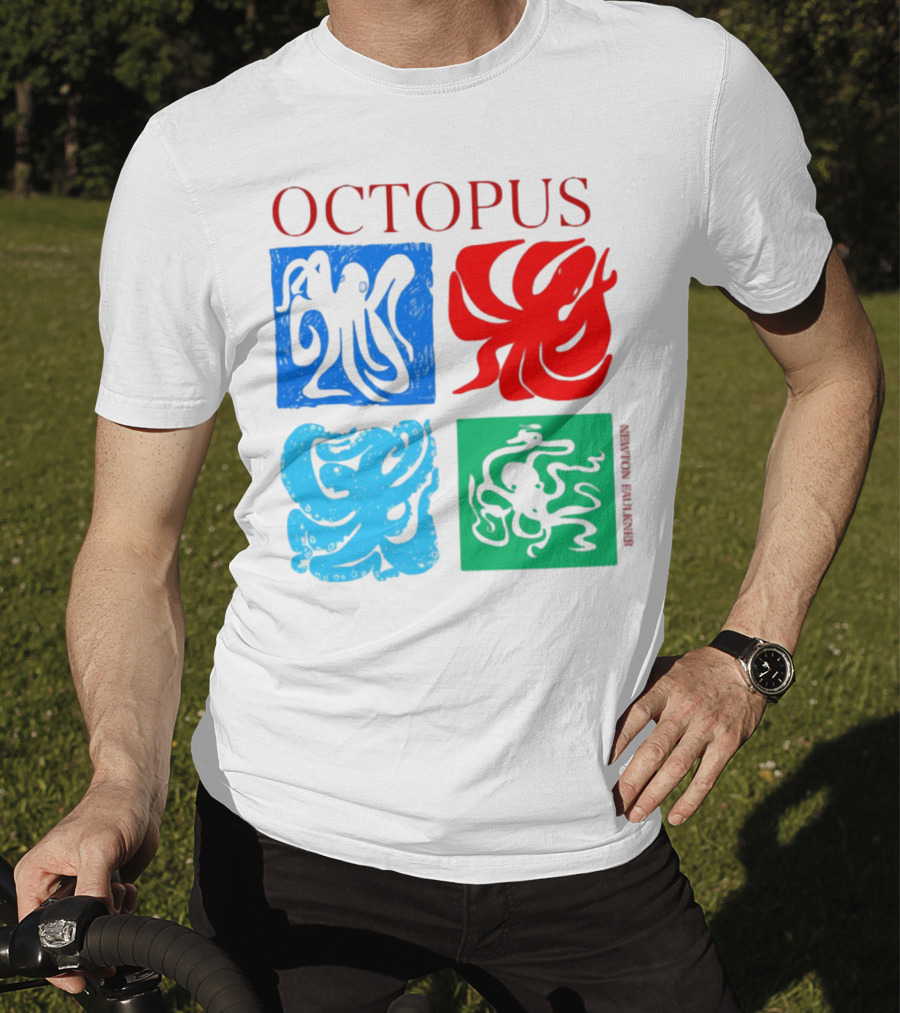 NewtonFaulkner Octopus Colorful Pop Art Quartet T-Shirt