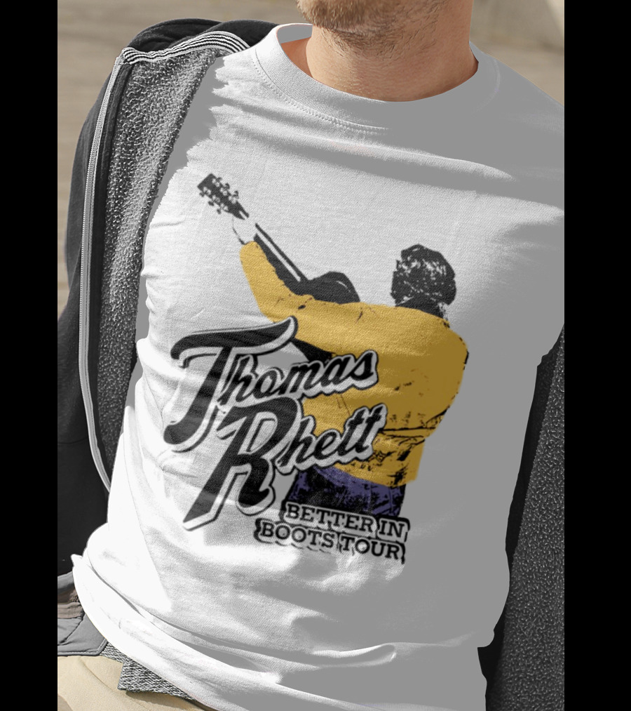 Thomas Rhett Better In Boots Retro Handgun Cowboy Boot Style T-Shirt