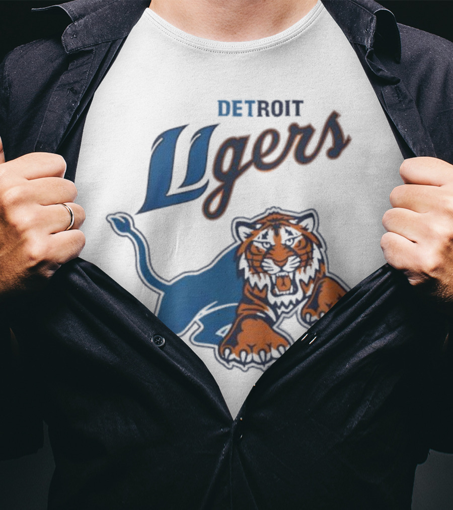 Detroit Store Detroit Ligers Tiger Hybrid Sports Mascot T-Shirt