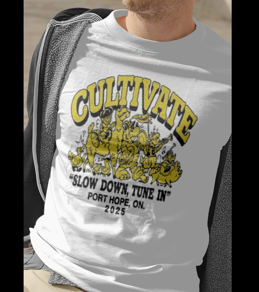 Cultivate Slow Down Tune In Port Hope On 2025 Festival Animals Retro Style T-Shirt