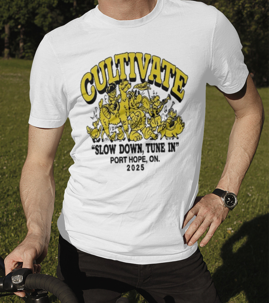 Cultivate Slow Down Tune In Port Hope On 2025 Festival Animals Retro Style T-Shirt