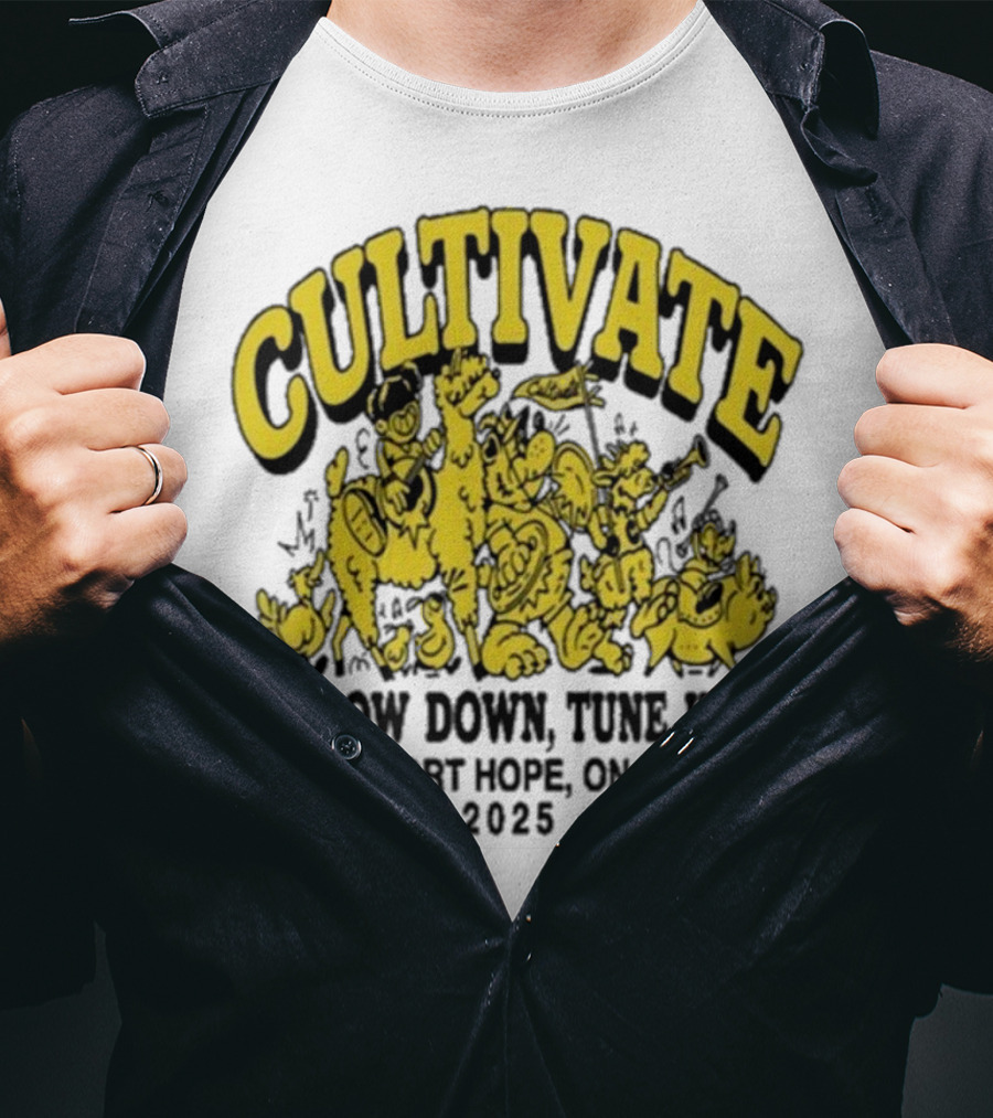 Cultivate Slow Down Tune In Port Hope On 2025 Festival Animals Retro Style T-Shirt