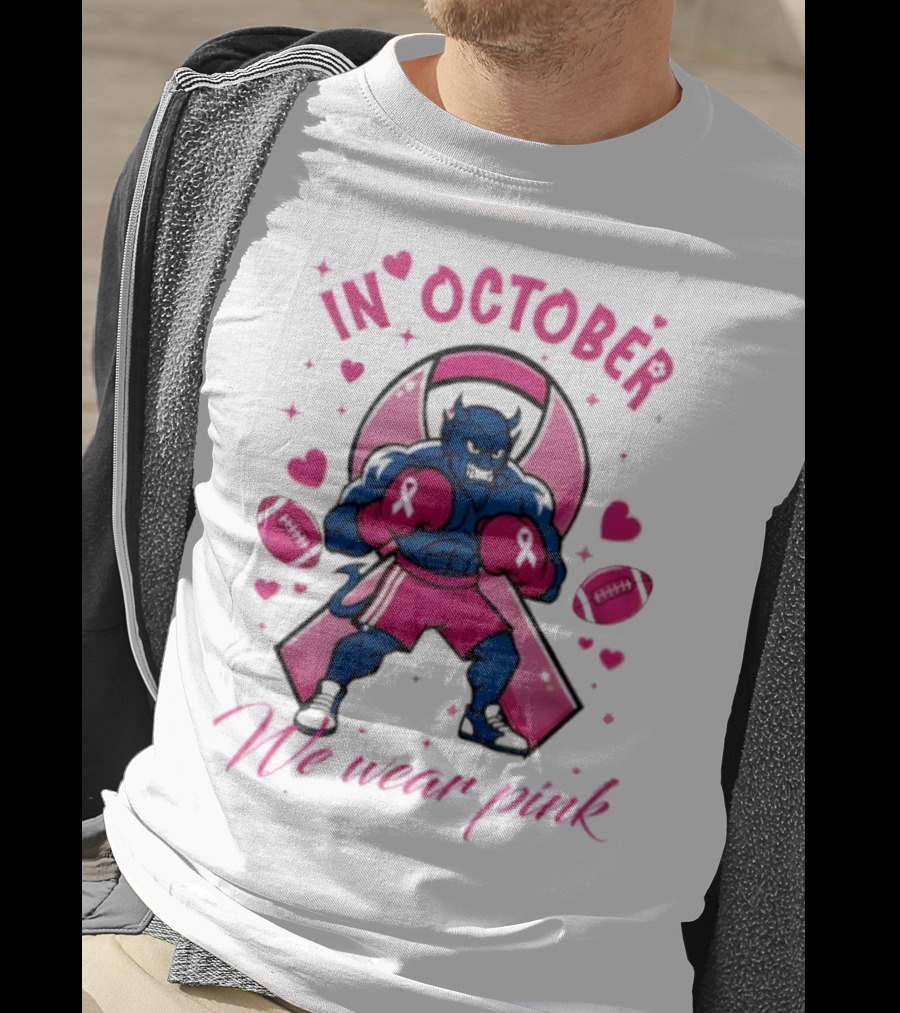 Duke Blue Devils Tackle Cancer Boxing Pink Awareness In October We Wear Pink T-Shirt