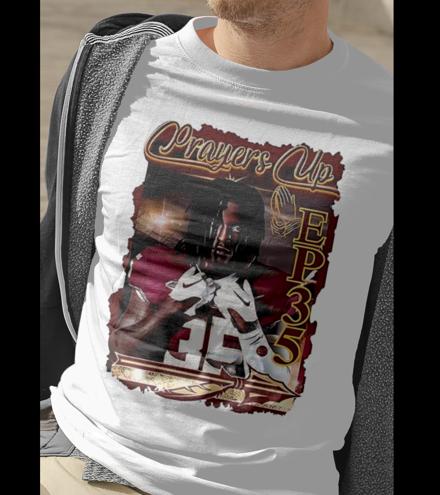 Ethan Pritchard EP35 Prayers Up Football 35 T-Shirt