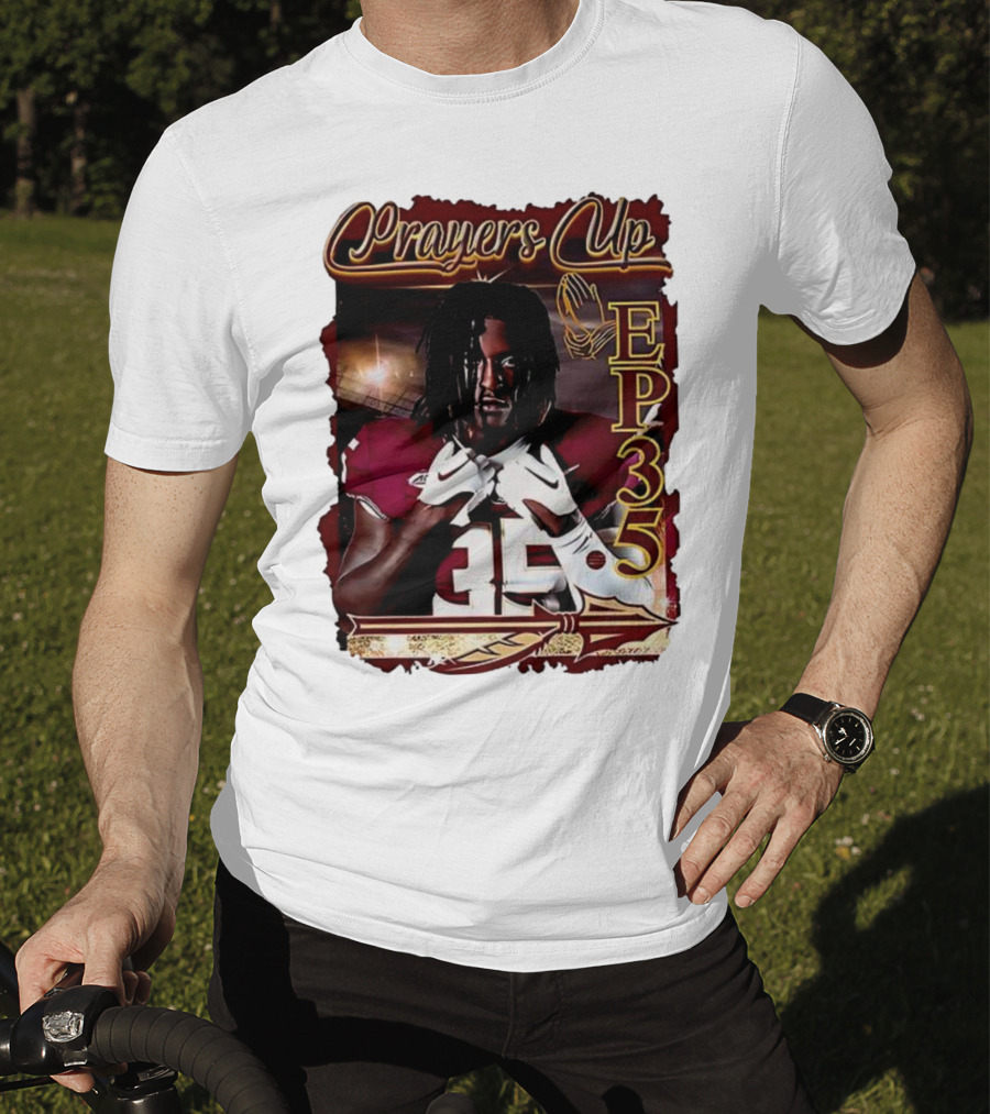 Ethan Pritchard EP35 Prayers Up Football 35 T-Shirt