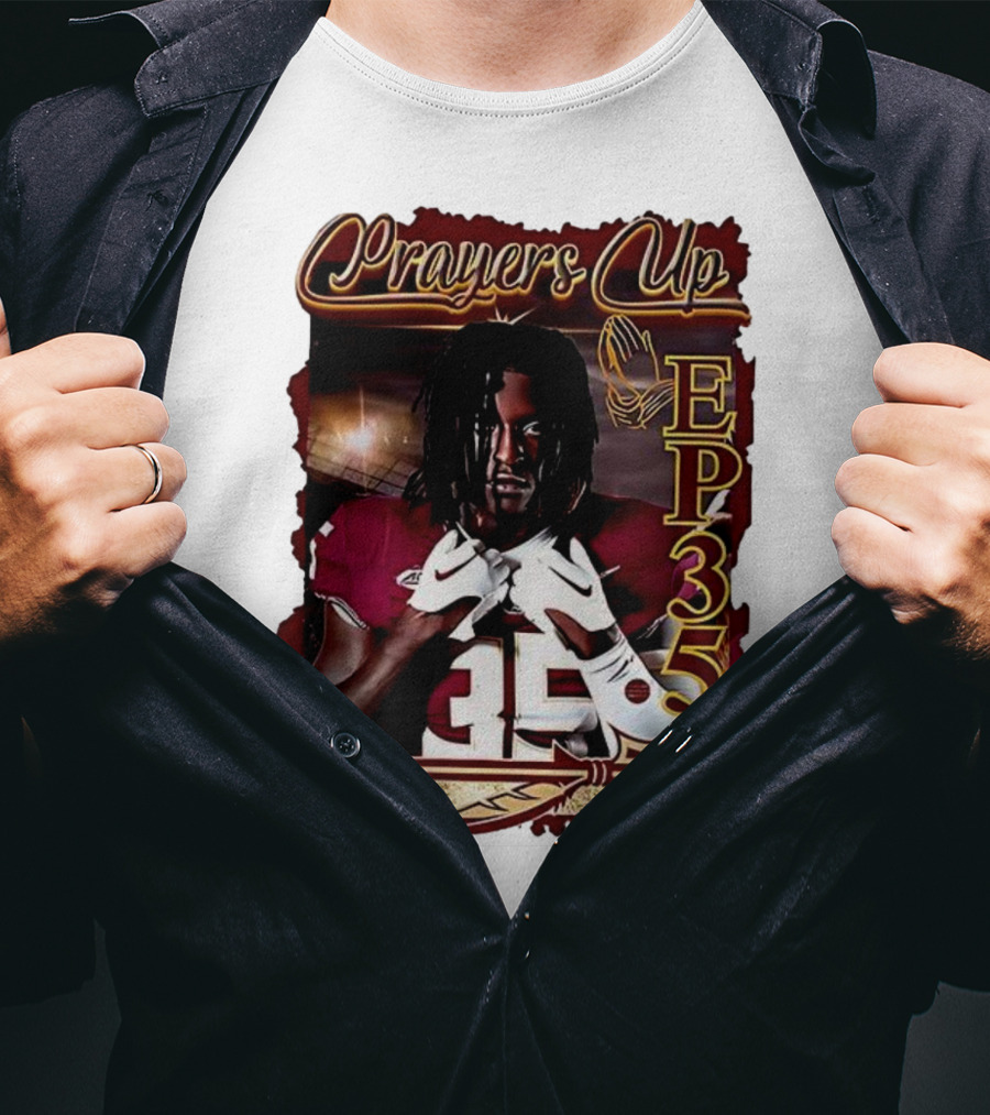 Ethan Pritchard EP35 Prayers Up Football 35 T-Shirt