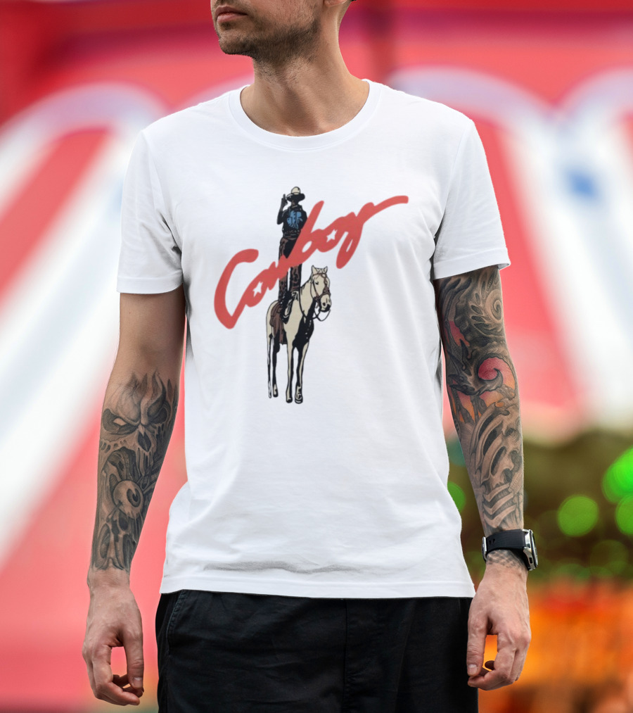 Forrest Frank Cowboy Horse Rider Graphic With Red Handwritten Font T-Shirt