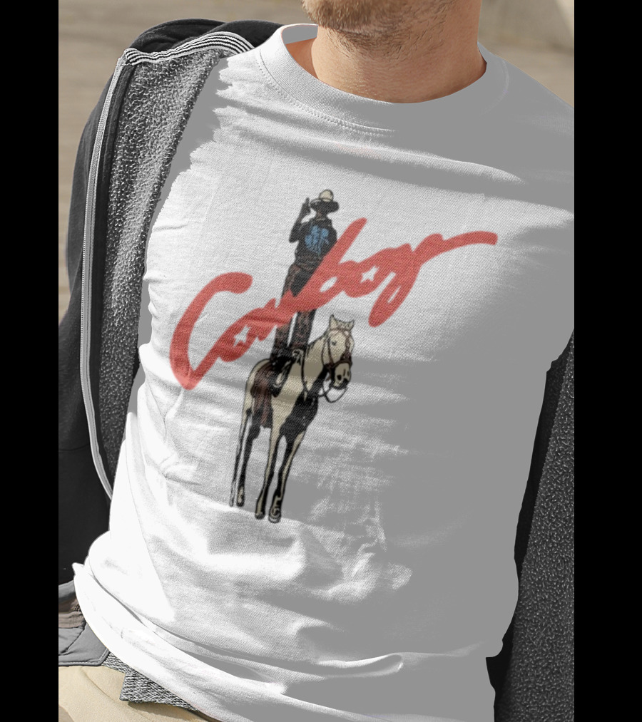 Forrest Frank Cowboy Horse Rider Graphic With Red Handwritten Font T-Shirt