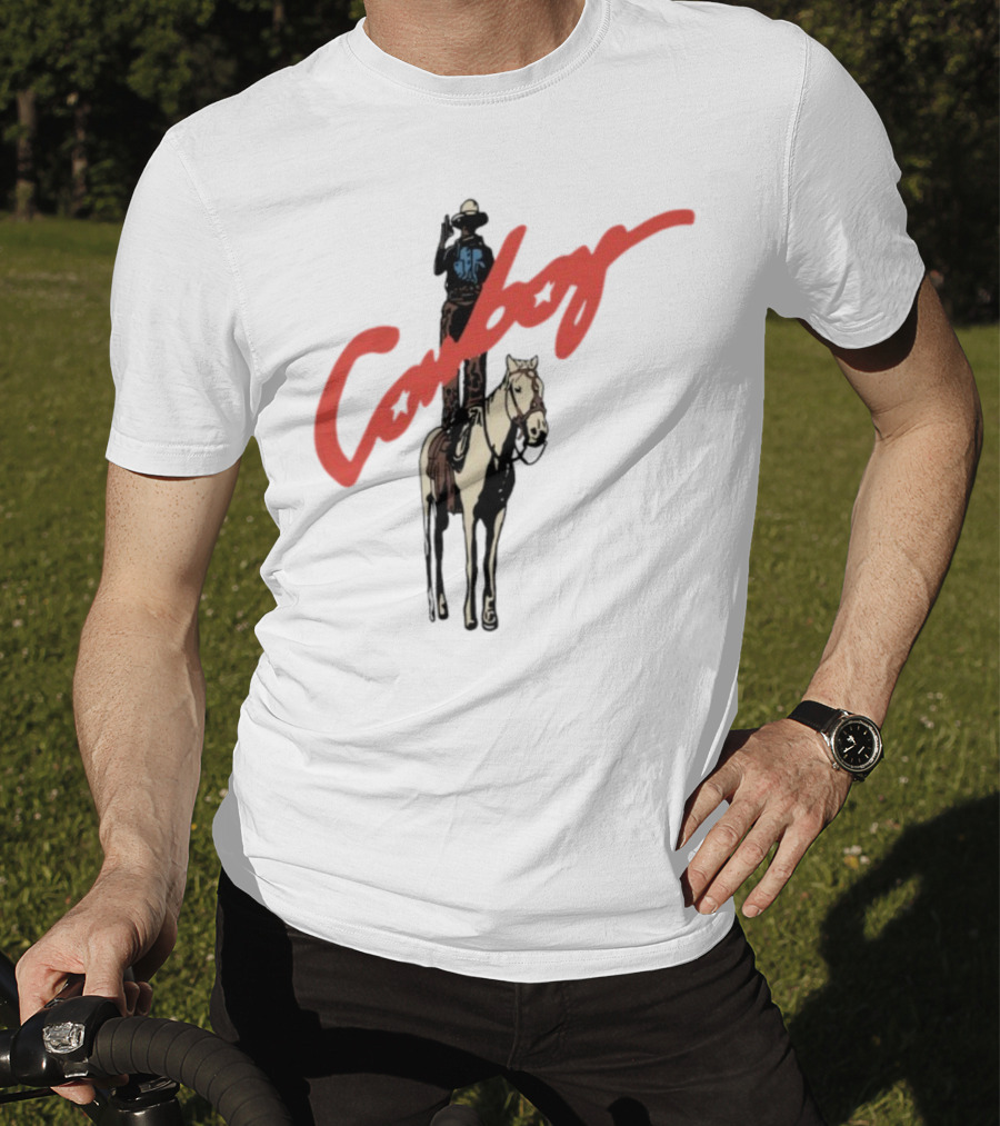 Forrest Frank Cowboy Horse Rider Graphic With Red Handwritten Font T-Shirt