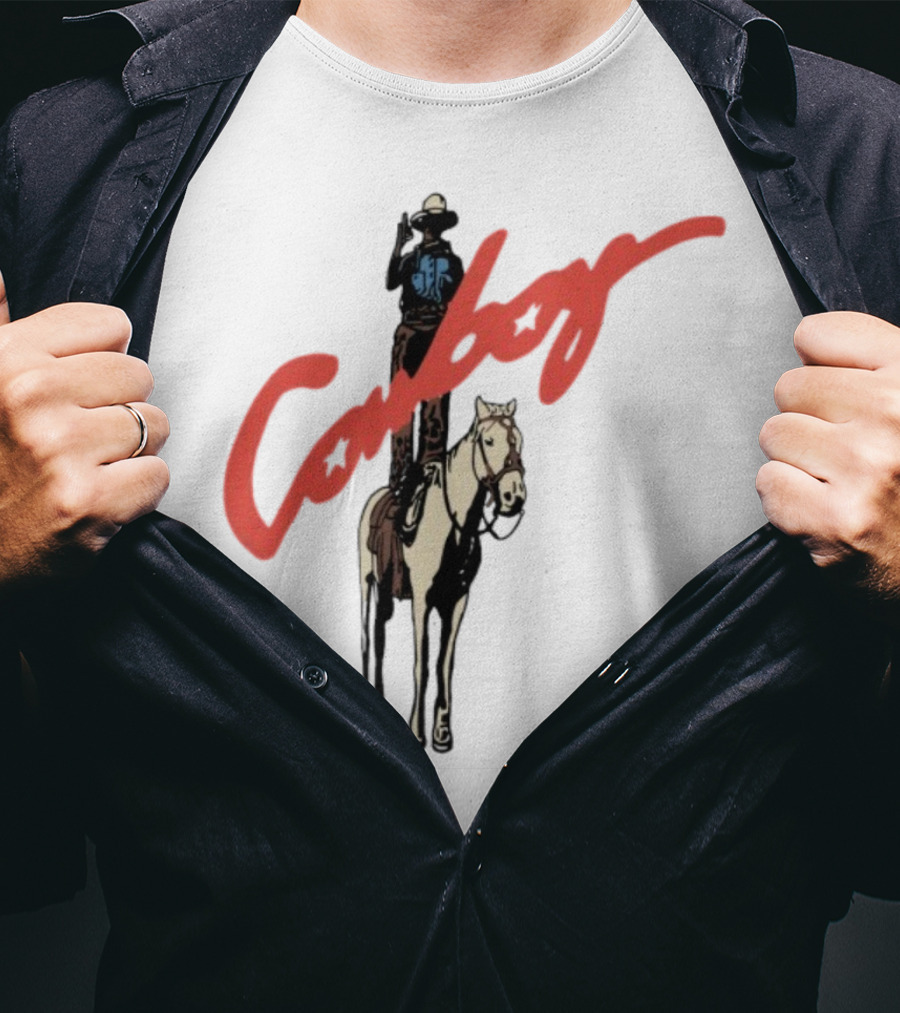 Forrest Frank Cowboy Horse Rider Graphic With Red Handwritten Font T-Shirt