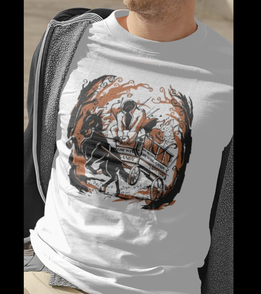 Headless Horseman Pumpkin Carriage Halloween Scene T-Shirt
